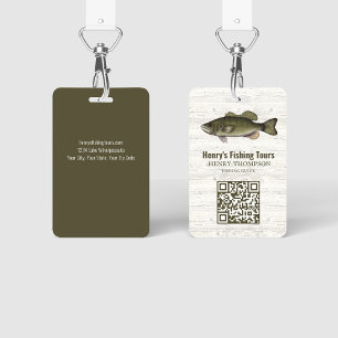Business Fishing Resort QR Code Custom Badge