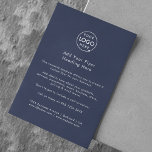 Business Flyer | Navy Blue Logo Advertising Flyers<br><div class="desc">A simple custom navy blue business flyer template in a modern minimalist style, perfect for showcasing your products, services, promotions, or events. This clean, professional design can be easily personalized with your company logo, contact information, and custom text to create a cohesive branded marketing piece. Ideal for small businesses, boutiques,...</div>