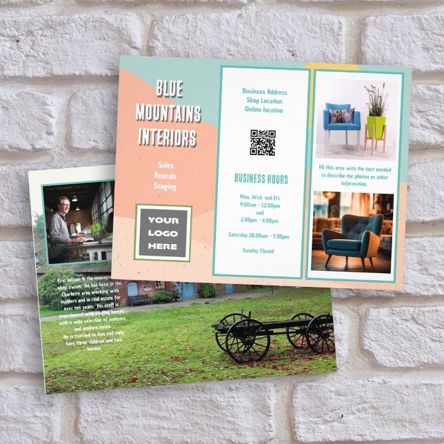 Business Flyer Z-folded QR code Photo Templates (Creator Uploaded)
