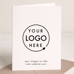 Business Folded Card   Logo Black 5x7 Greeting