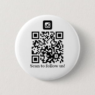 Business Follow us QR code 2 Inch Round Button