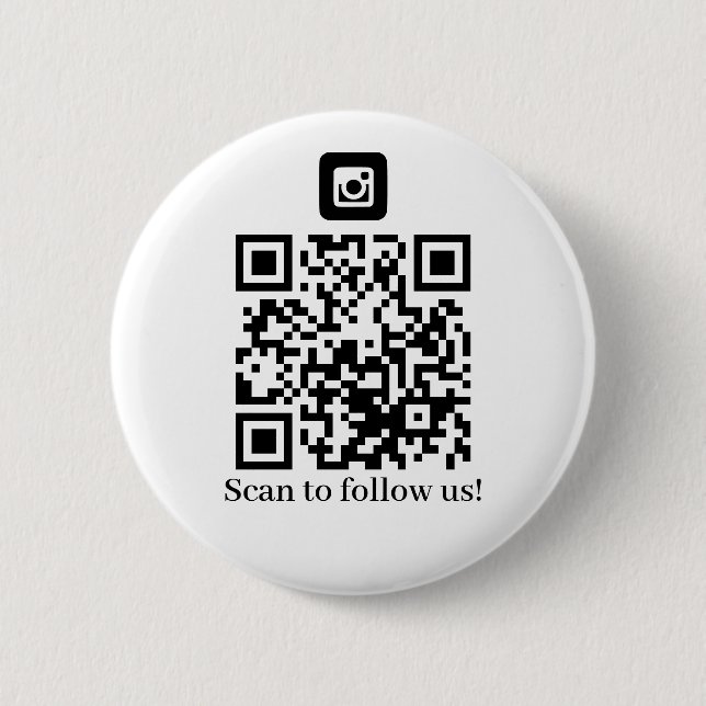 Business Follow us QR code 2 Inch Round Button (Front)
