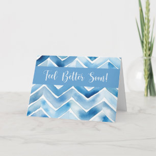 Business Get Well from Group Blue Chevron Pattern Card