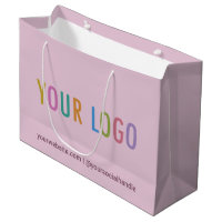 Business Gift Bag Custom Company Logo Mauve Purple