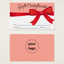 business gift certificate