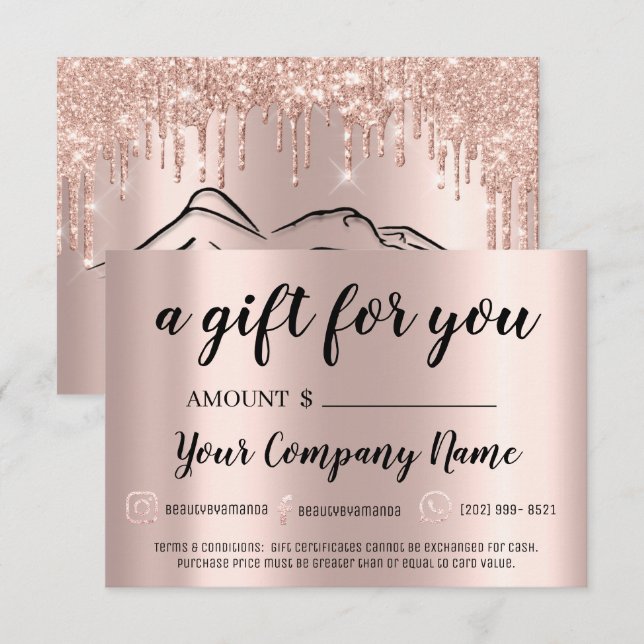 Business Gift Certificate Body Sclupting SPA Rose (Front/Back)