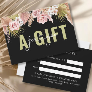 BUSINESS GIFT CERTIFICATE   BOHO