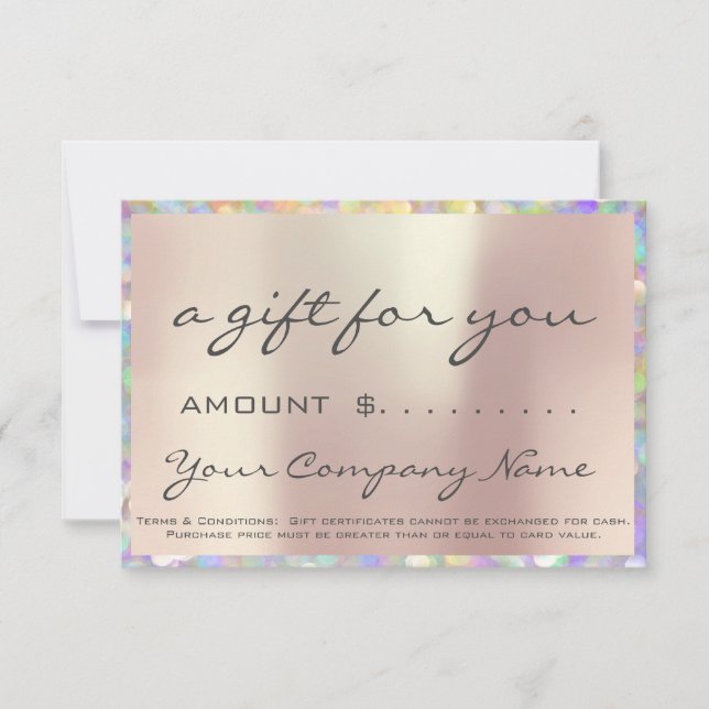 Business Gift Certificate Holograph Pearl Logo (Front)
