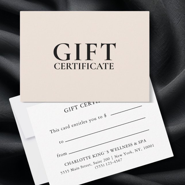 BUSINESS GIFT CERTIFICATE | Modern | Minimal|  (BEIGE  BUSINESS GIFT CERTIFICATE | Modern | Minimal|)