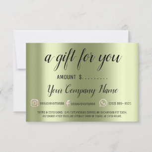 Business Gift Certificate Modern Social Green Logo