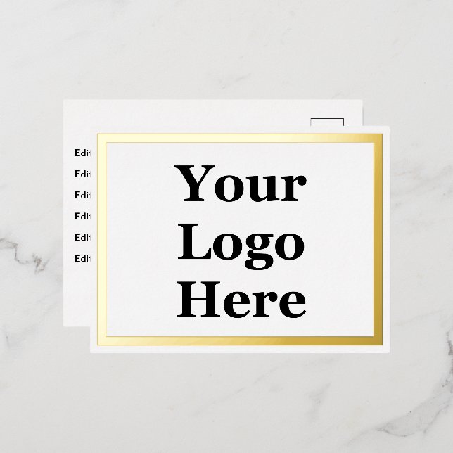Business Gold White Your Logo Here 2Sided Template (Front/Back)