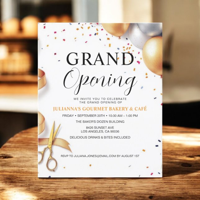 Business Grand Opening Balloons & Ribbon Cutting  Flyer (Creator Uploaded)