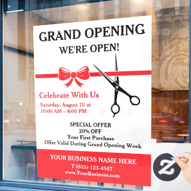 Business Grand Opening Window Cling (Cafe Window)
