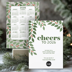Business Greeting with 2024 Calendar and Logo Holiday Card