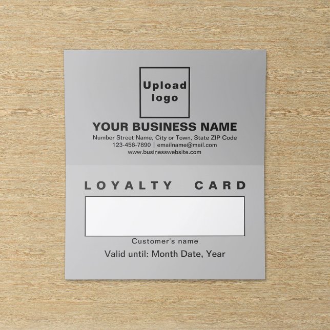 Business Grey Folded Loyalty Card (Business gray folded loyalty card.)