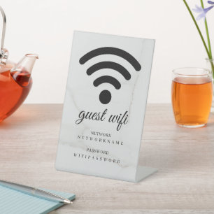 Business Guest Wifi Password and Network Pedestal Sign