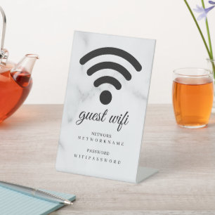Business Guest Wifi Password and Network Pedestal Sign