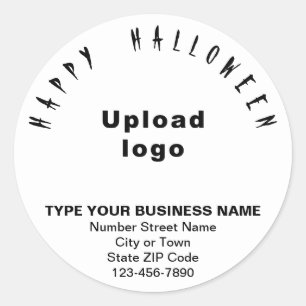 Business Halloween Black and White Round Sticker