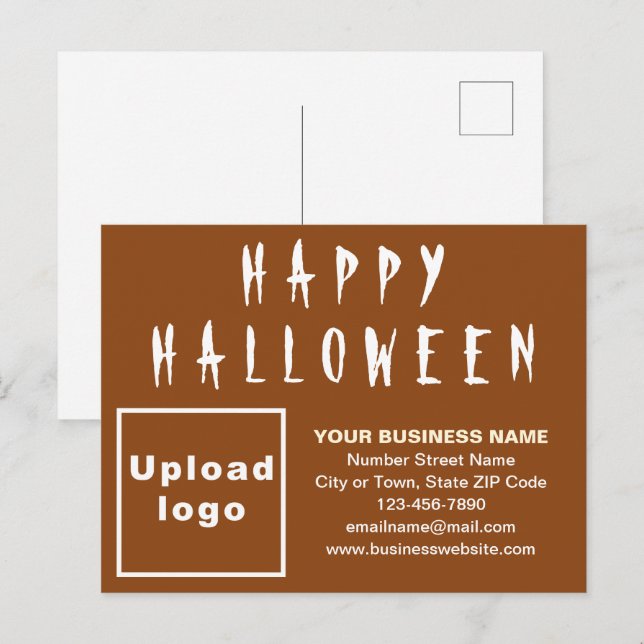 Business Halloween Brown Holiday Postcard (Front/Back)