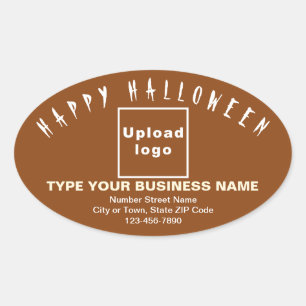 Business Halloween Brown Oval Sticker