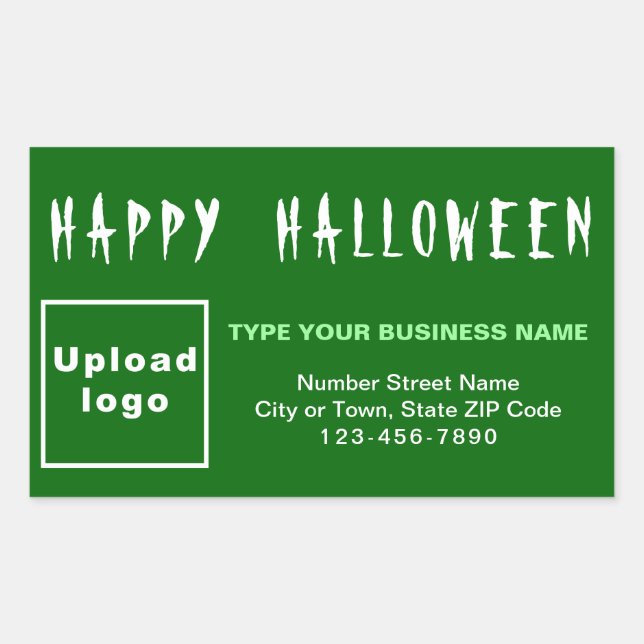 Business Halloween Green Rectangle Sticker (Front)