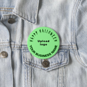 Business Halloween Greeting on Light Green Round 3 Inch Round Button