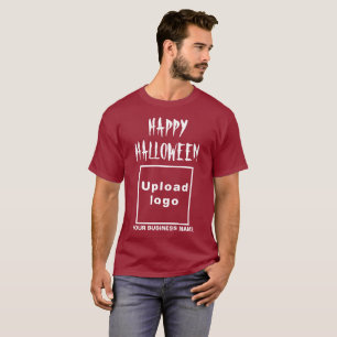 Business Halloween Greeting on Maroon T-Shirt