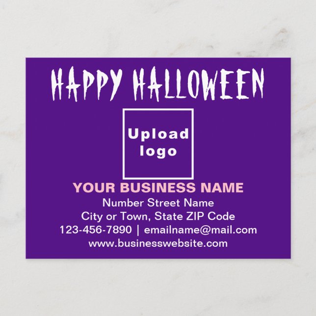 Business Halloween Greeting on Purple Postcard (Front)