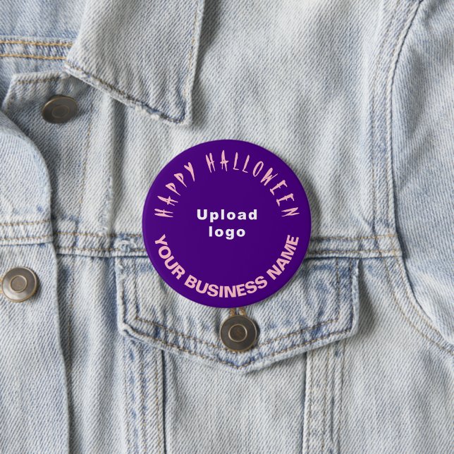 Business Halloween Greeting on Purple Round Shape 3 Inch Round Button (In Situ)