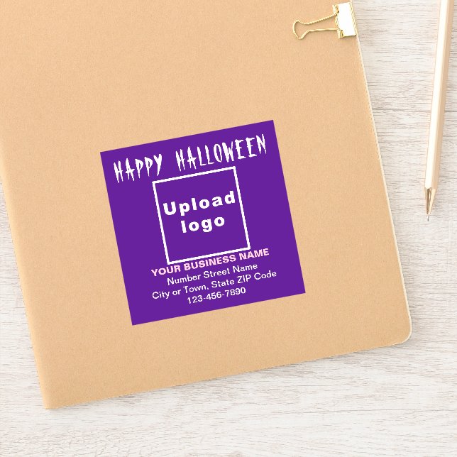 Business Halloween Greeting on Purple Square Vinyl (Notebook)