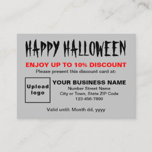 Business Halloween Grey Discount Card