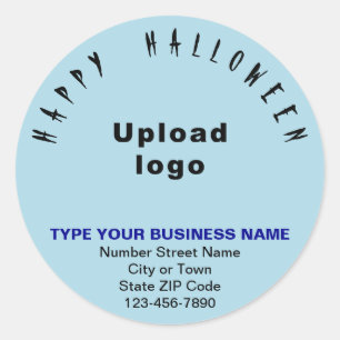 Business Halloween Light Blue Round Sticker