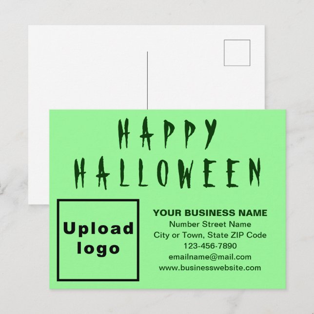 Business Halloween Light Green Holiday Postcard (Front/Back)