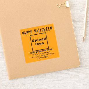 Business Halloween Orange Colour Square Vinyl