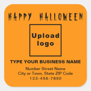 Business Halloween Orange Square Sticker