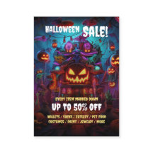 Business Halloween Party Sale Mini Flyer Cards