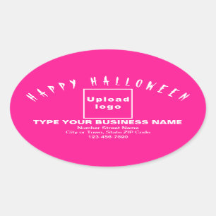 Business Halloween Pink Oval Sticker