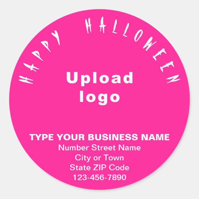 Business Halloween Pink Round Sticker (Front)