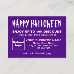Business Halloween Purple Discount Card