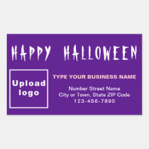 Business Halloween Purple Rectangle Sticker
