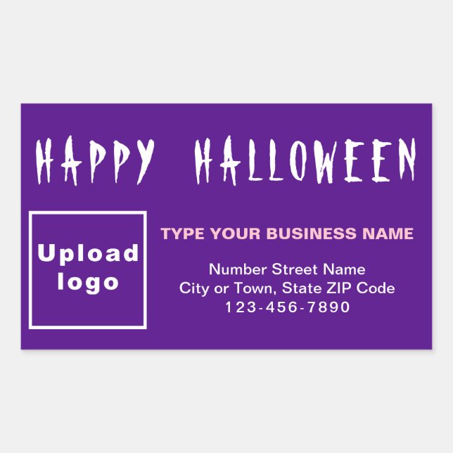 Business Halloween Purple Rectangle Sticker (Front)