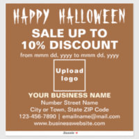 Business Halloween Sale on Brown Vinyl Sticker
