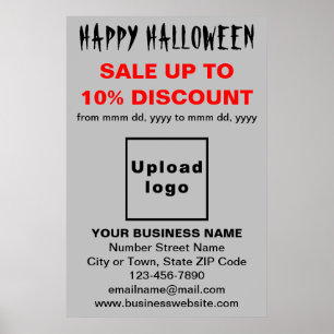Business Halloween Sale on Grey Poster