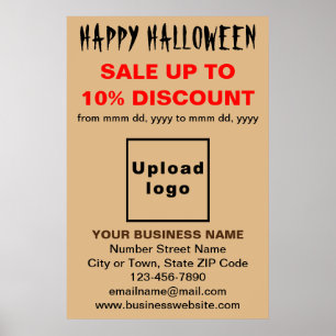 Business Halloween Sale on Light Brown Poster