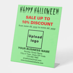 Business Halloween Sale on Light Green Pedestal Sign