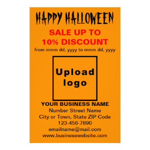 Business Halloween Sale on Orange Colour Photo Print