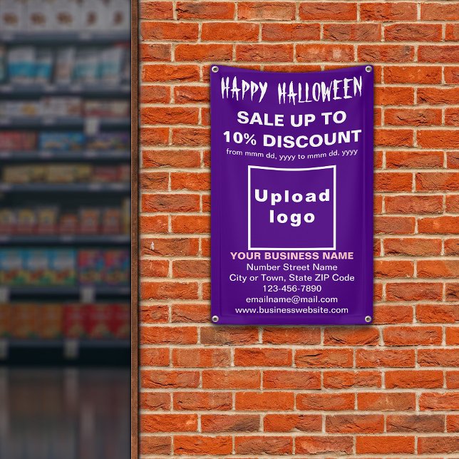 Business Halloween Sale on Purple Banner (Attract more customers this holiday. Business Halloween sale on purple banner.)