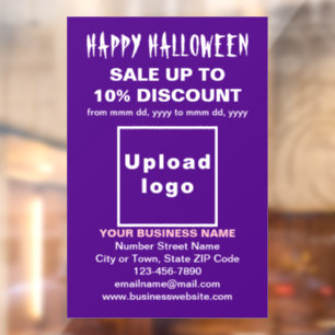 Business Halloween Sale on Purple Window Cling