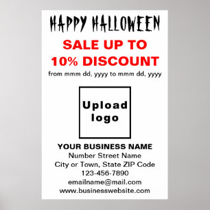 Business Halloween Sale on White Poster