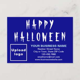 Business Halloween Small Blue Flat Card